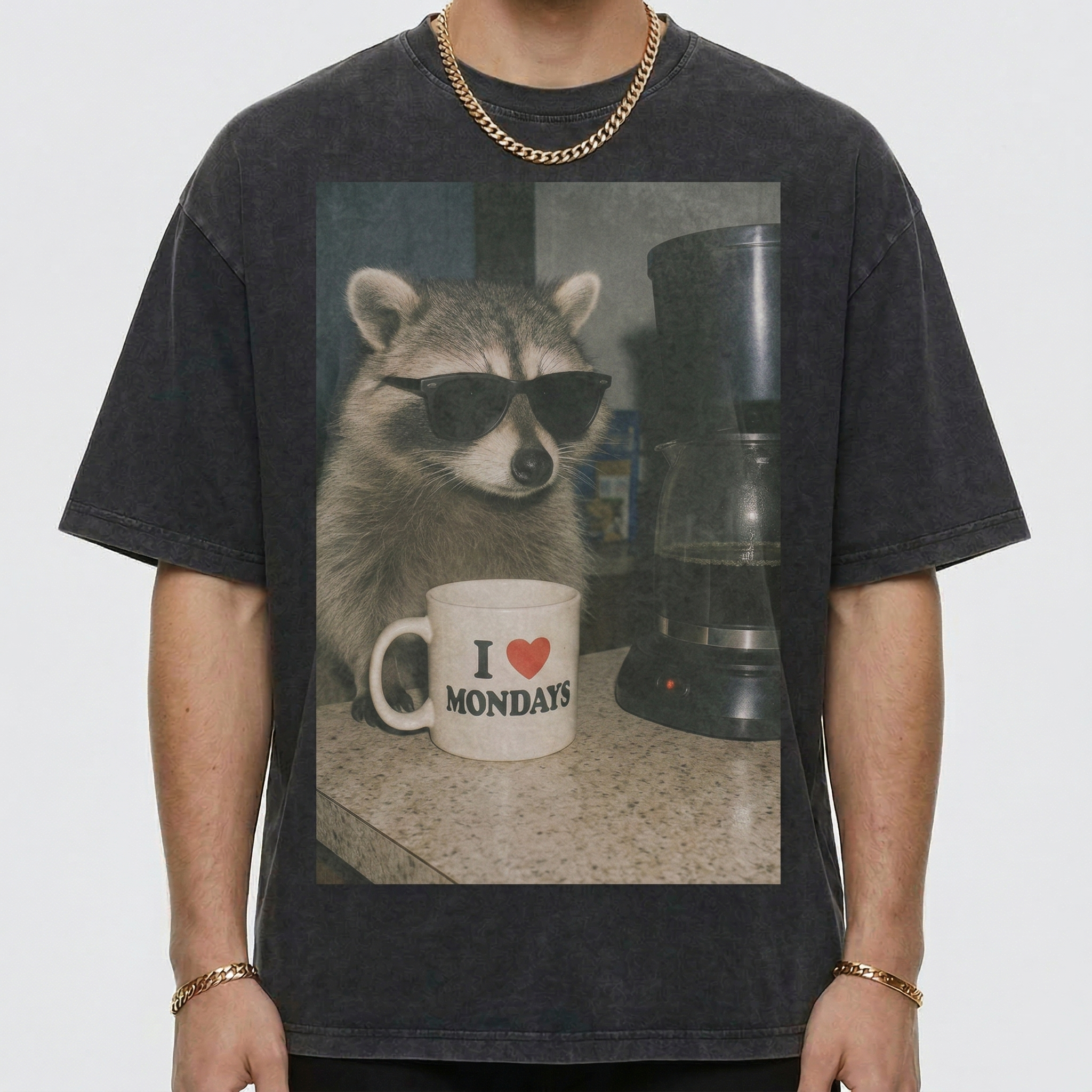 I Love Mondays Raccoon T-Shirt